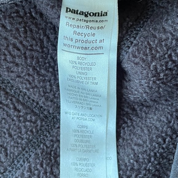 SOLD Patagonia Black Sherpa Fleece Zip Up Jacket Top   Mens Size Large - Picture 4 of 9